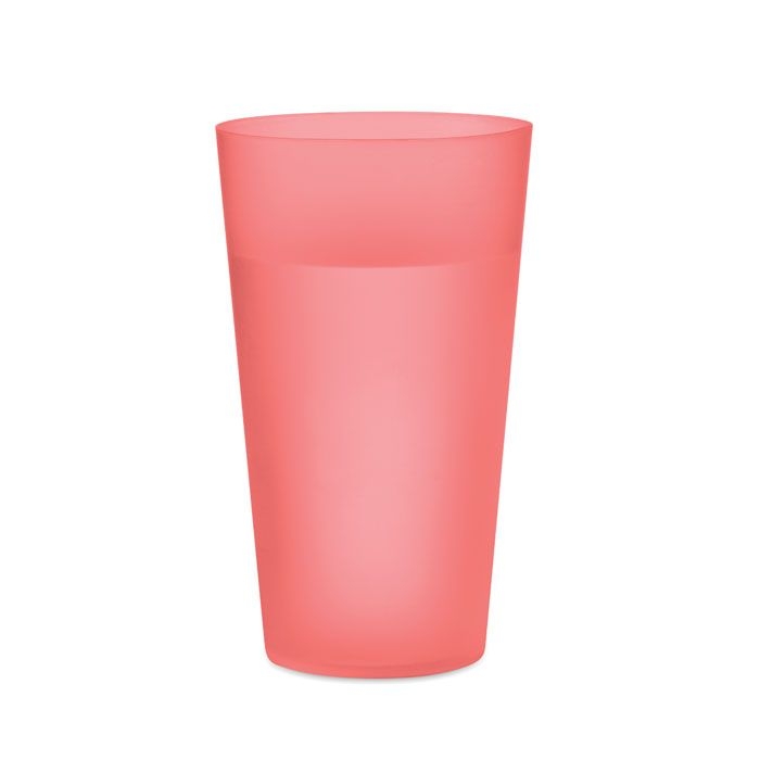 MO9907-25Festa Large Wiederverwendbarer Becher 500ml_ transparent rot
