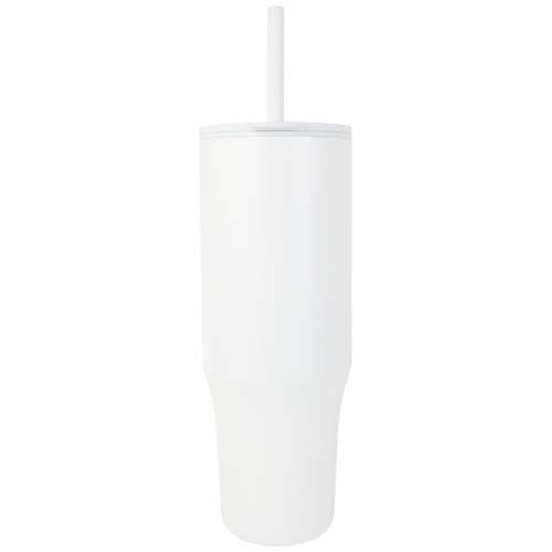 PF100867-1Brady 900 ml RCS-zertifizierter Isolierbecher mit Silikon Trinkhalm_ weiss