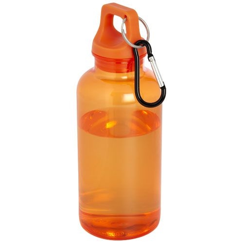 PF100778-3Oregon 400 ml RCS-zertifizierte Trinkflasche aus recyceltem Kunststoff mit Karabiner _ orange