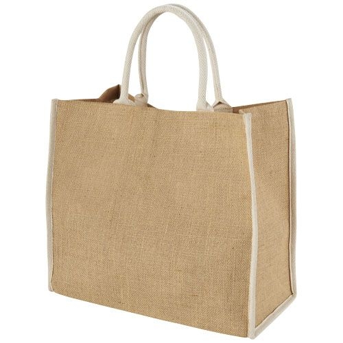 PF120182-1Harry farbige Jute Tragetasche 25L_ natur_weiss