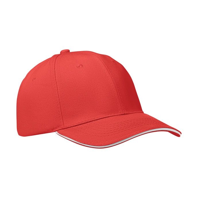 MO1464-35Buffalo 6-Panel-Baseball-Cap_ weiss_rot