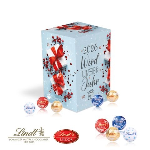 CD95371-01Adventskalender Cube _XL_ mit Lindt_ Motiv-Vorlage