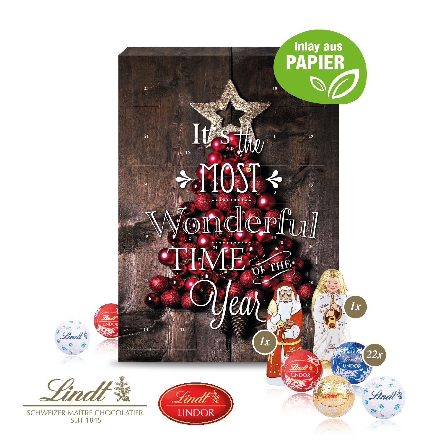 CD55343-01Adventskalender mit Lindt Mix und Gutschein-Option_ Inlay aus Papier_ Motiv-Vorlage