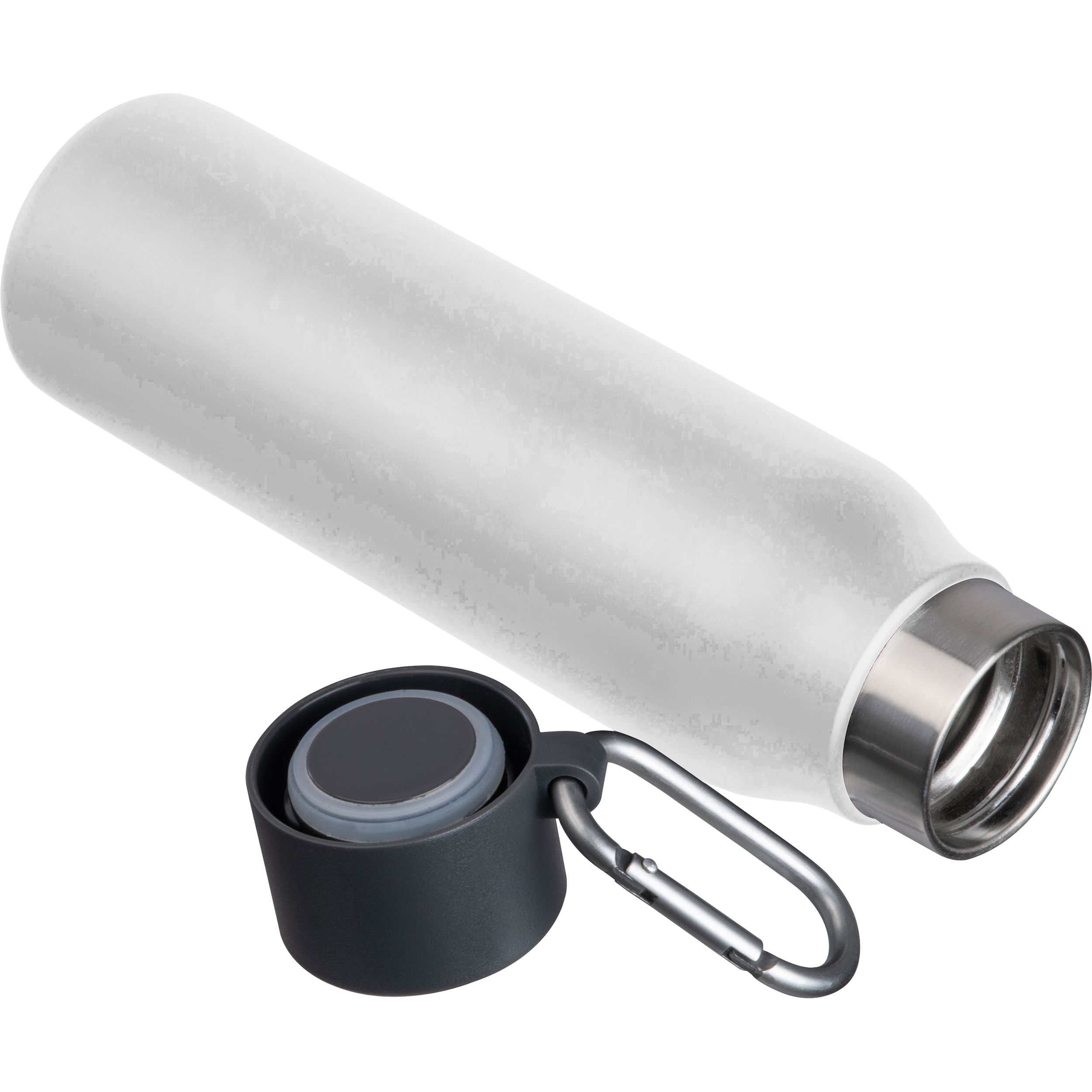 MA85236-06Vakuum Trinkflasche mit Karabiner_ 600ml ANNIE_ weiss