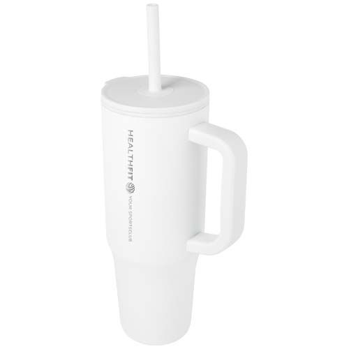 PF100867-1Brady 900 ml RCS-zertifizierter Isolierbecher mit Silikon Trinkhalm_ weiss