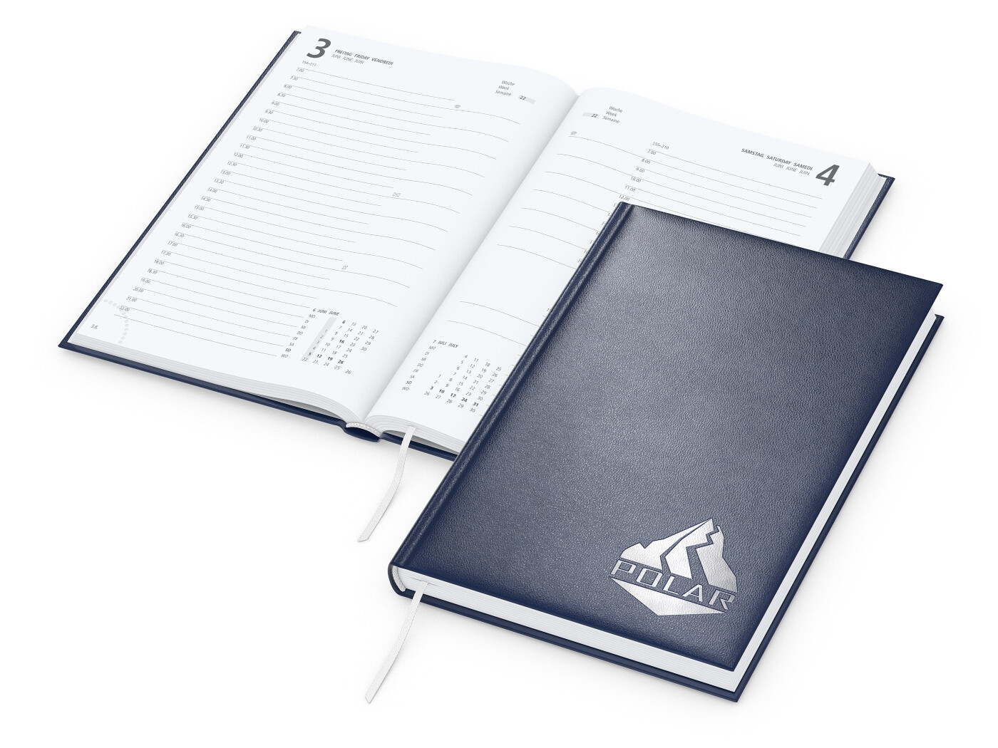 GE0061-DUSTageskalender Advance_ dunkelblau_ Silberpraegung