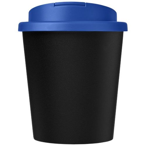 PF210455-7Americano® Espresso Eco 250 ml recycelter Isolierbecher mit auslaufsicherem Deckel _ schwarz_mittelb