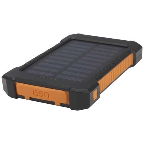 PF124471-1Altair 10 W 5000 mAh robuste Solar Powerbank aus recyceltem Kunststoff mit integrierter Taschenlampe