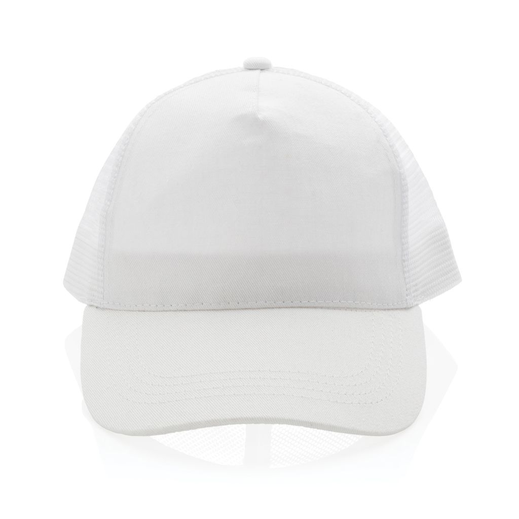 XDP453.35-3Impact AWARE™ 190gr Brushed rCotton 5 Panel Trucker-Cap_ weiss