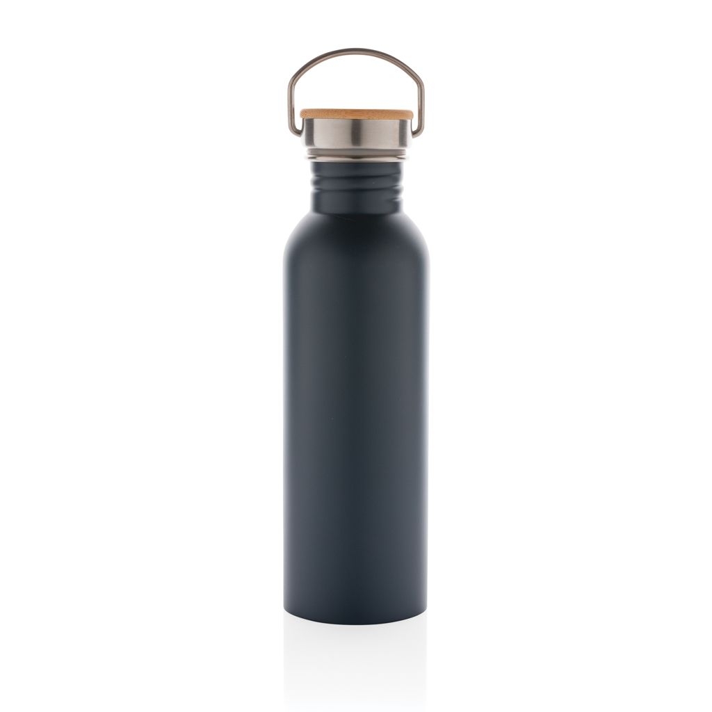 XDP436.83-5Moderne Stainless-Steel Flasche mit Bambusdeckel_ blau
