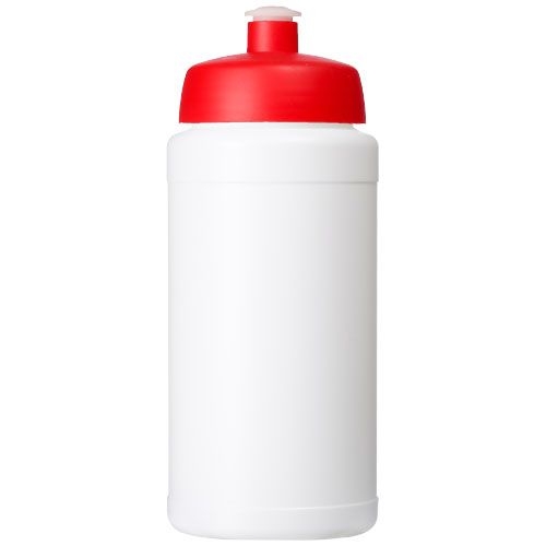 PF210444-10Baseline Recycelte Sportflasche_ 500 ml_ weiss_rot