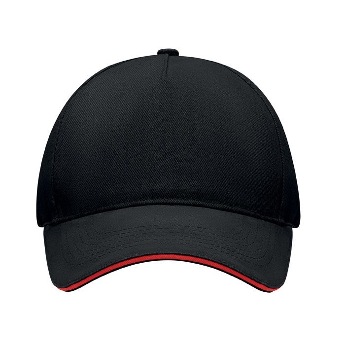 MO6875-83Long Beach Singa Baseball Kappe 5 Panels_ schwarz_rot