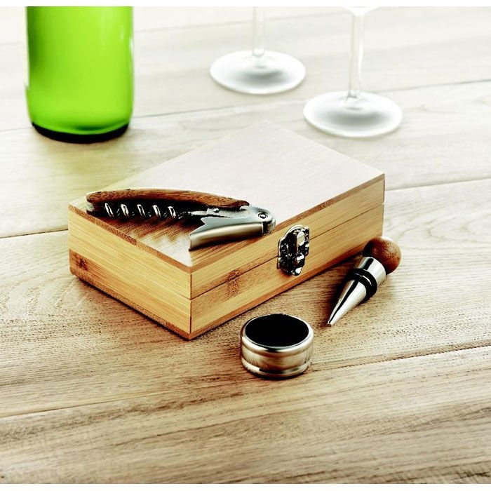 MO8147-40Sonoma Weinset in einer Bambus-Box_ holz