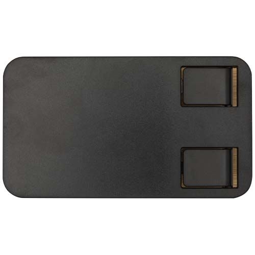 PF124464-2Alfirk Klappbare Smartphonehalterung  aus recyceltem Kunststoff mit Bambusdetails_ schwarz