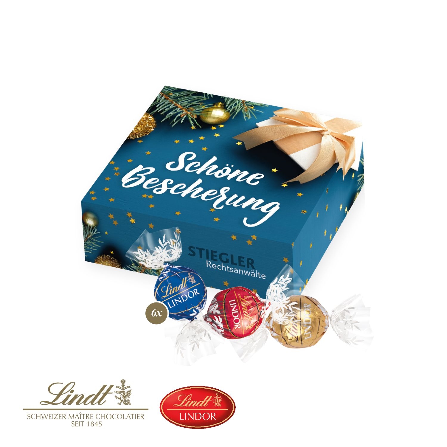 CD91407-01Lindor Praesent_ 6er_ Lindt Pralines