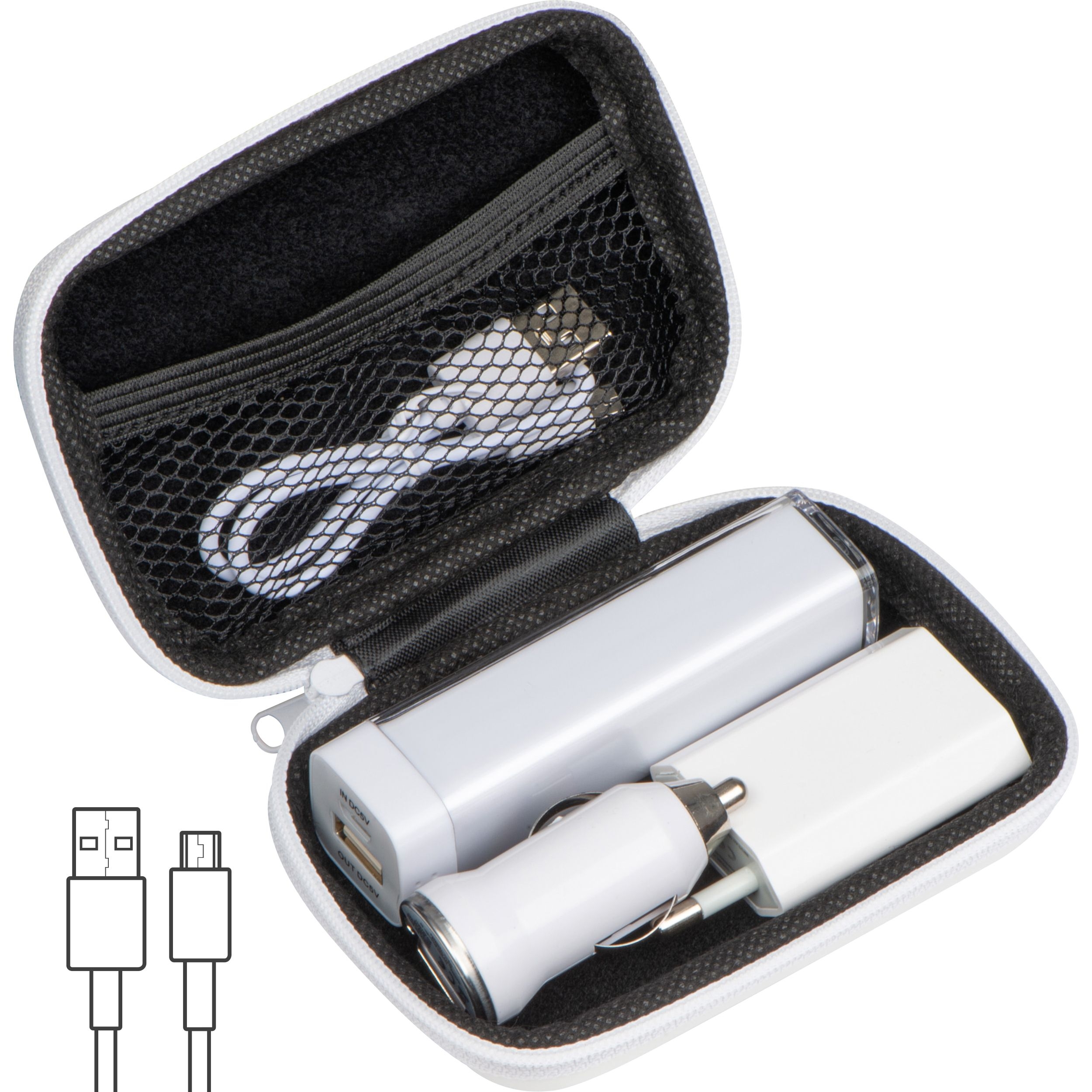 MA20081Travel Set Powerbank_ EU-Stecker und USB Ladegeraet JUSTIN