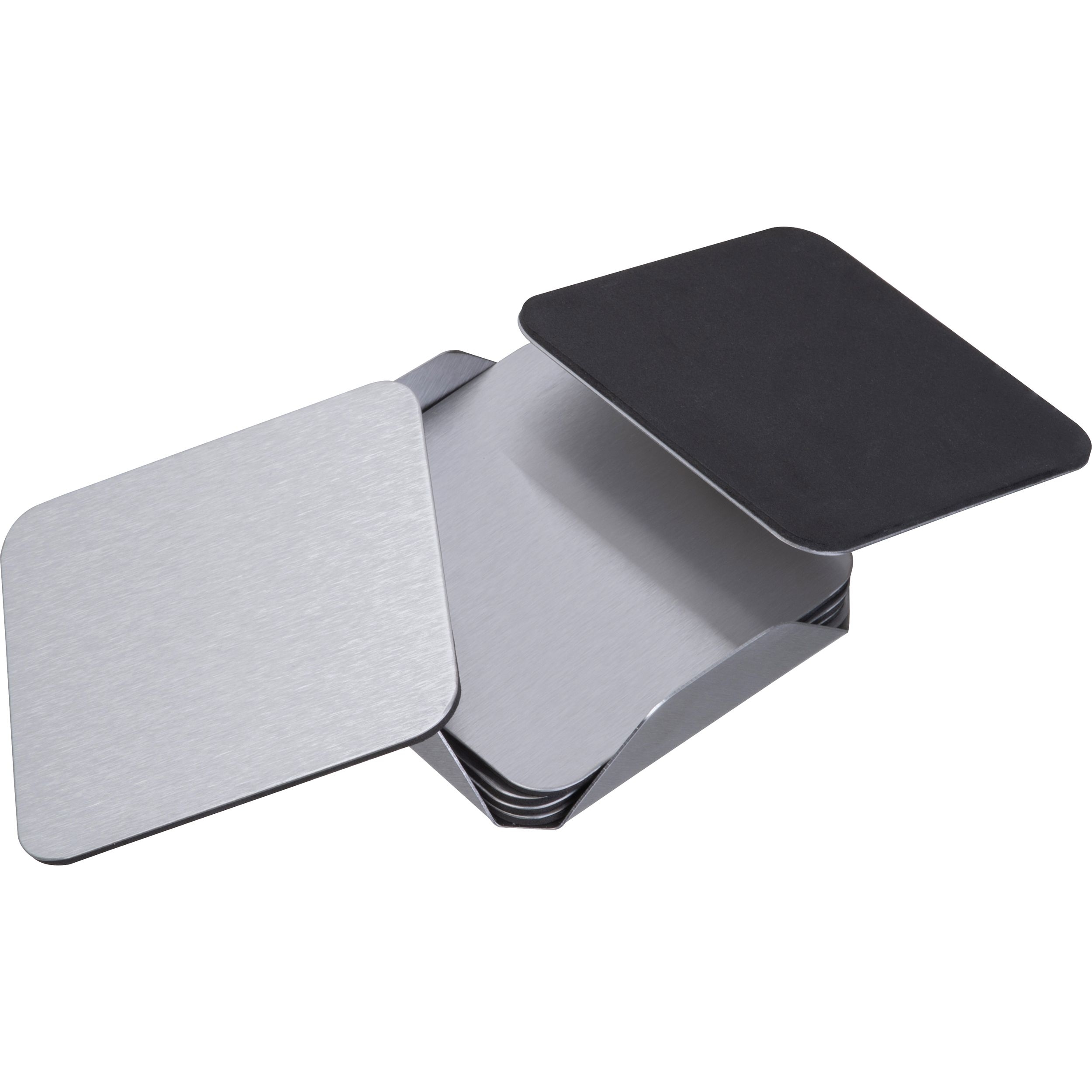 MA85426-076-teiliges Untersetzer Set aus Edelstahl MATILDE_ silbergrau
