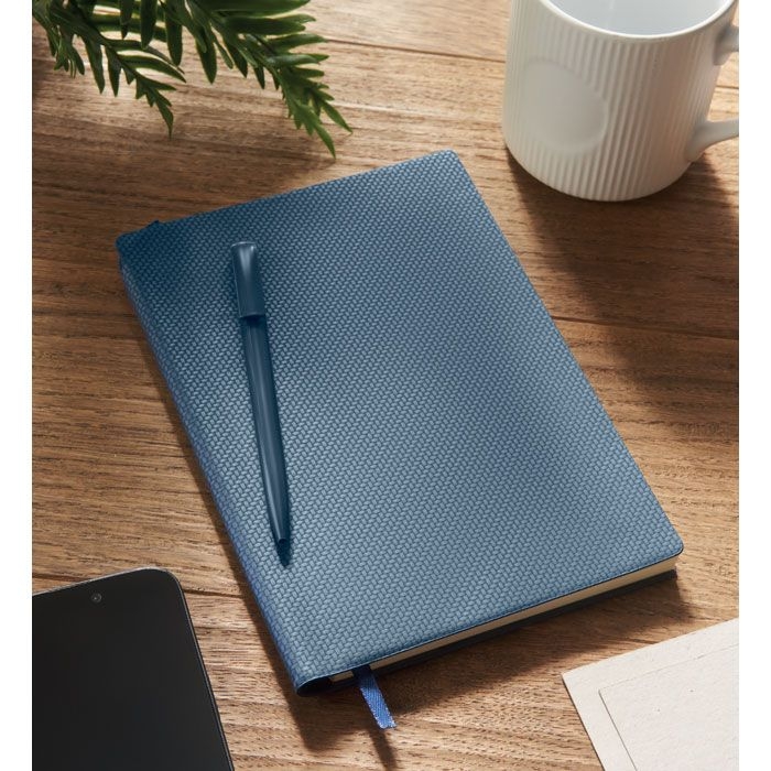 MO2524-85Nota DIN A5 PU Notizbuch mit Stift_ marineblau