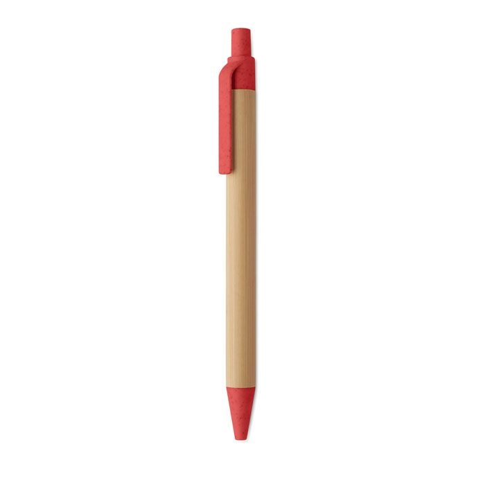 MO2635-05Itea Colour Druckkugelschreiber mit Bambus_ rot
