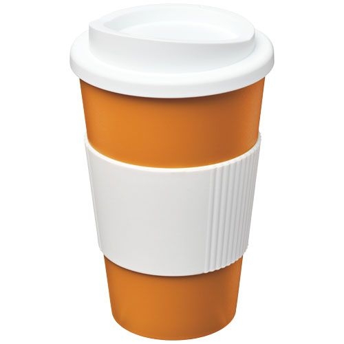 PF210002-22Americano® 350 ml Isolierbecher mit Schutzring_ orange_weiss