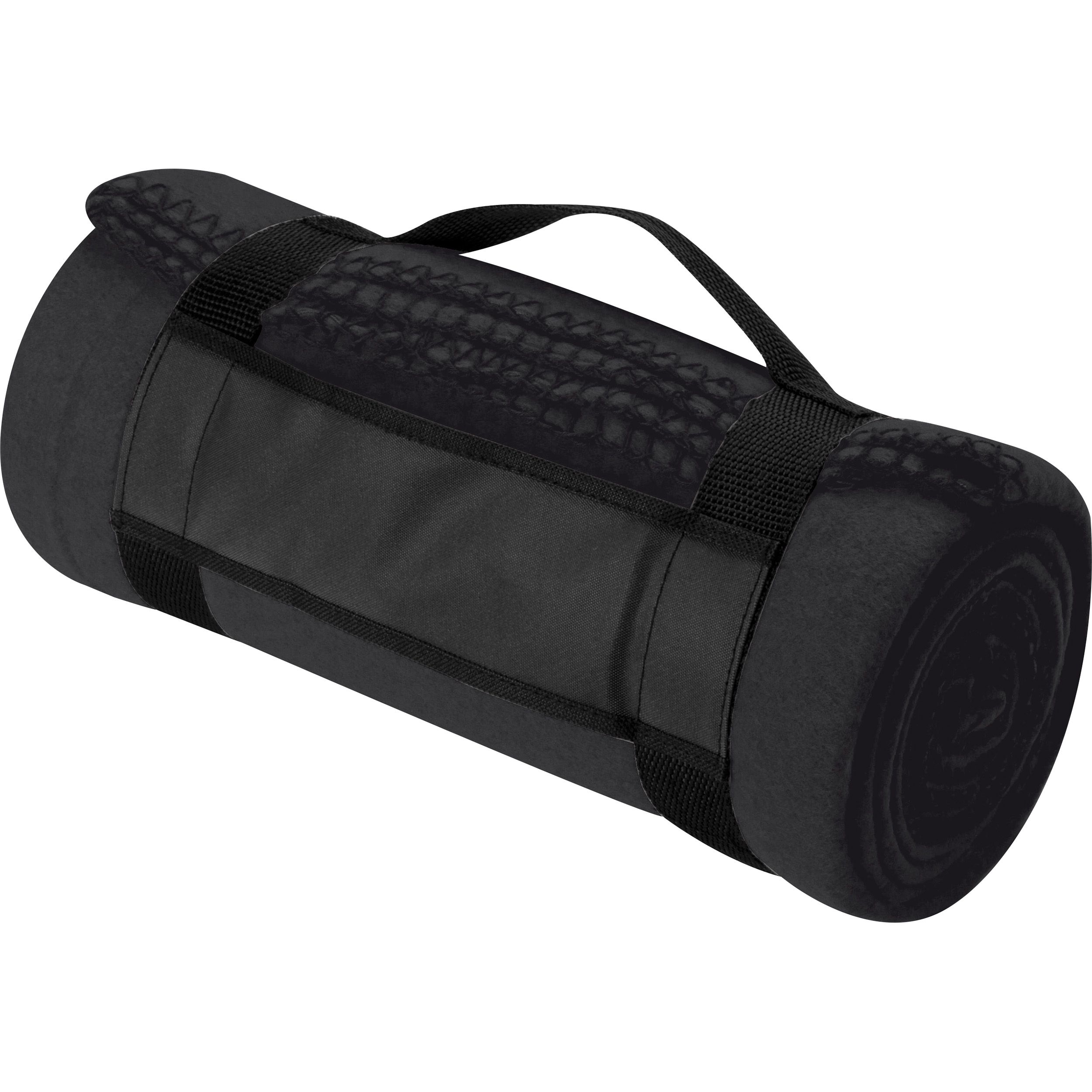 MA66902-03Fleecedecke mit Tragebanderole GIANFRANCO_ schwarz