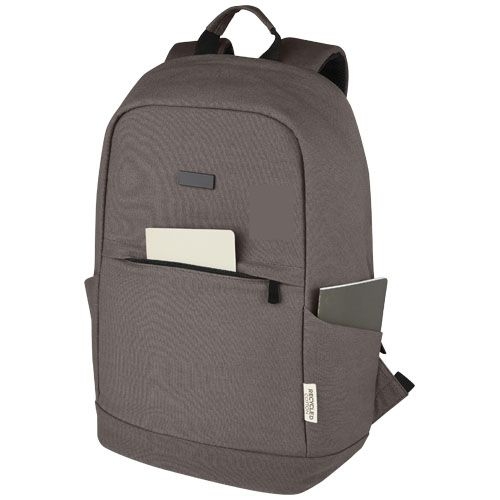 PF120677-3Joey 15_6 Zoll Anti-Diebstahl Laptop Rucksack 18 L aus GRS-recyceltem Canvas_ grau