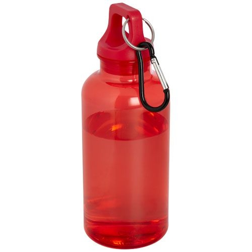 PF100778-2Oregon 400 ml RCS-zertifizierte Trinkflasche aus recyceltem Kunststoff mit Karabiner _ rot