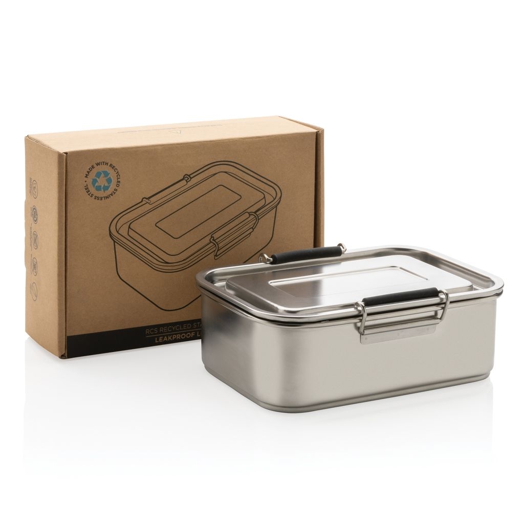 XDP269.08-2Auslaufsichere Lunchbox aus RCS recyceltem Stainless Steel_ silber