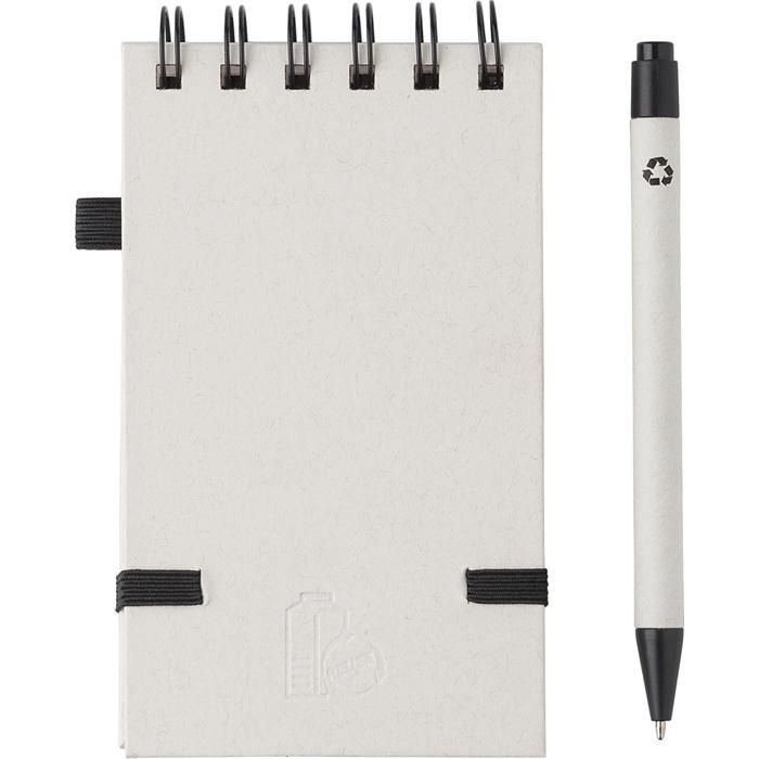 GI1042892-40Notizbuch aus recyceltem Milchkarton Martha_ schwarz_weiss