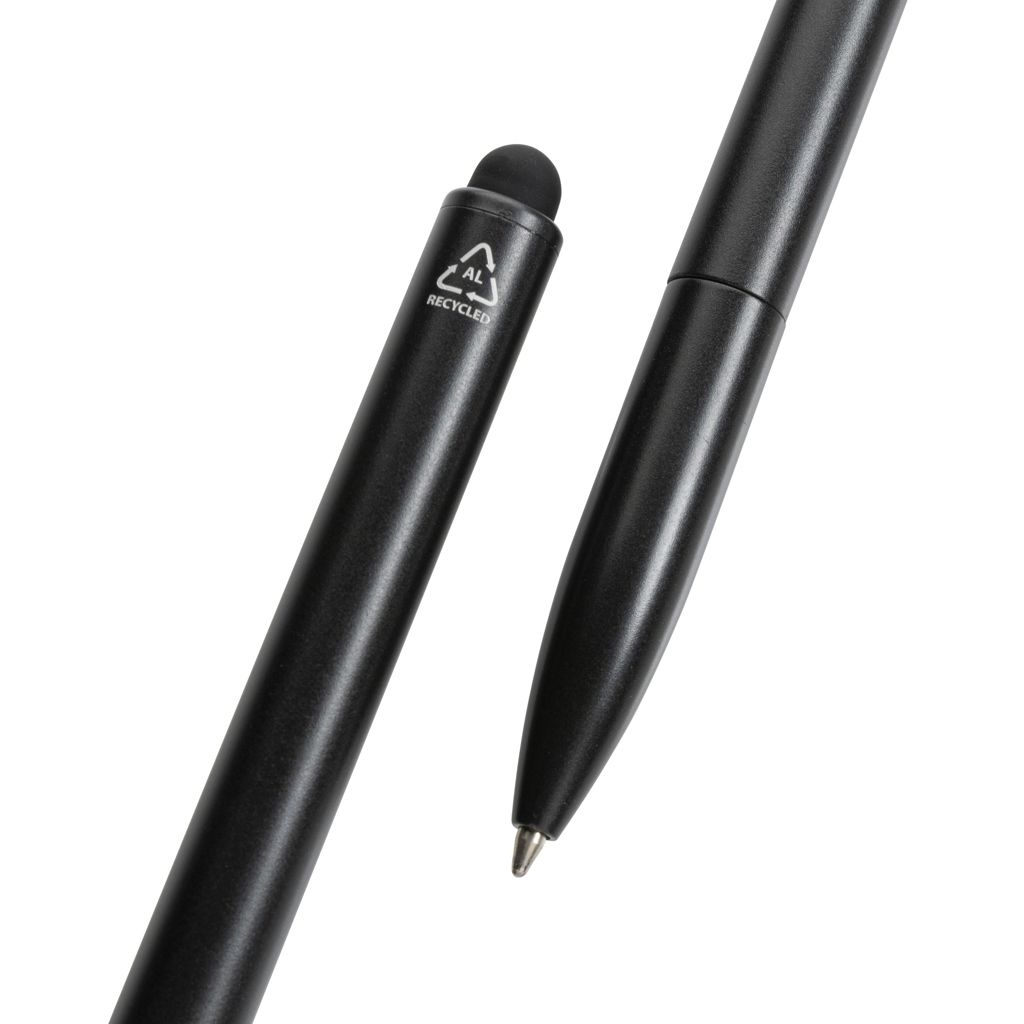 XDP611.23-1Kymi Stift mit Stylus aus RCS recyceltem Aluminum_ schwarz