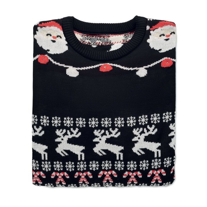 CX1554-03Shamis Large Weihnachts-LED-Pullover L_XL_ schwarz