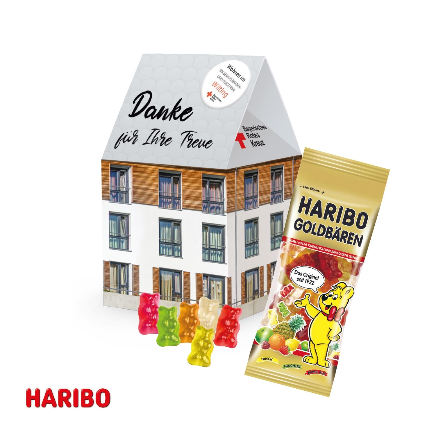CD91724-013D Praesent Haus mit Haribo Goldbaeren_ HARIBO Goldbaeren