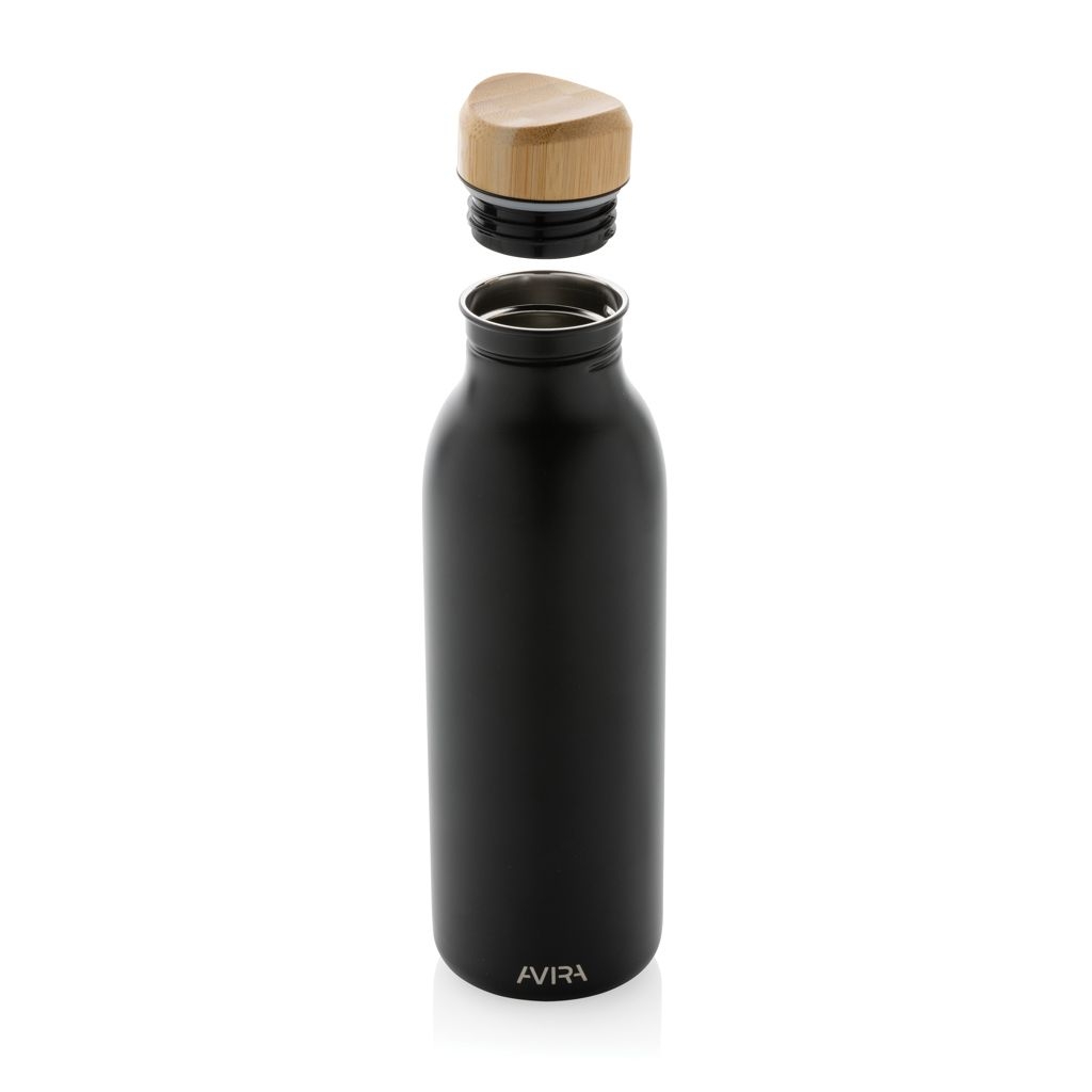 XDP438_06-1Avira Alcor 600ml Wasserflasche aus RCS rec. Stainless-Steel_ schwarz