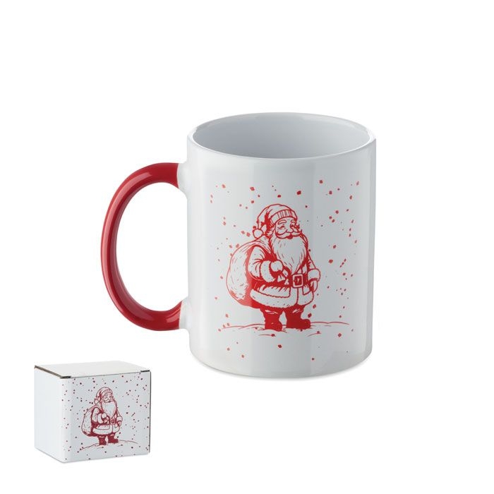 CX1571-35Festimug Keramikbecher 300ml_ weiss_rot