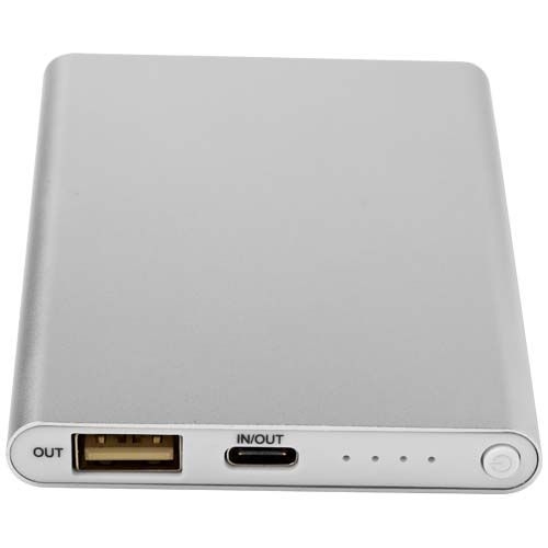 PF124380-3Pep 4000 mAh Type-C Powerbank aus recyceltem Aluminium _ silber