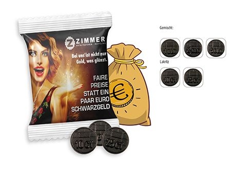 SW1314-2Lakritz Muenzen Werbetuete_Lakritz Muenzen_ transparente Folie