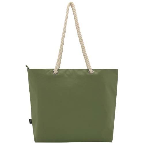 PF130079-4Panama Strandkuehltasche mit Kordelgriffen aus recyceltem GRS-Material_ 23L_ olive