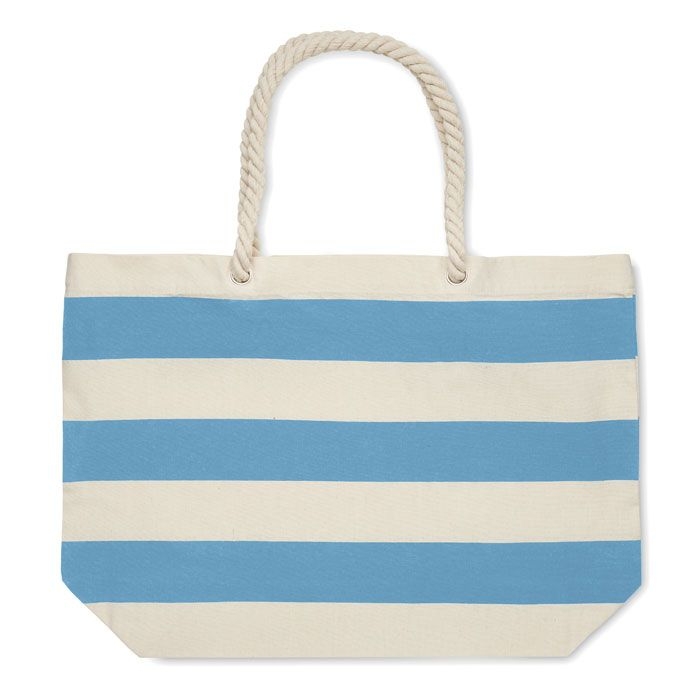 MO2126-66Heaven Stripe Strandtasche Baumwolle 220 g_ babyblau