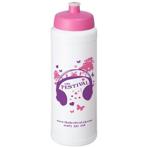 PF210689-9Baseline® Plus grip 750 ml Sportflasche mit Sportdeckel_ weiss_rosa