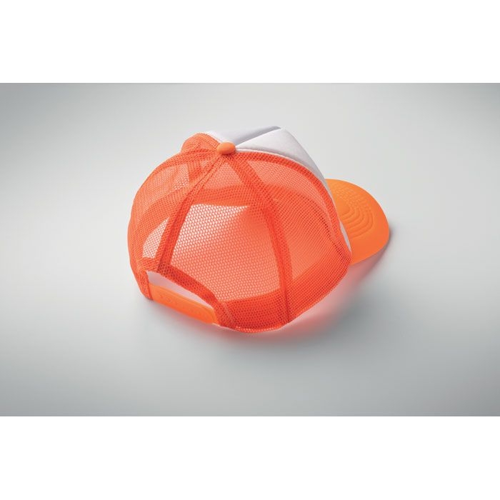 MO2269-71Bubble Trucker cap 5 panels_ neon orange
