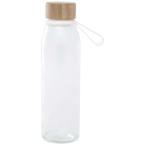 PF100853-1Porto 500 ml Glas-Flasche mit Silikongriff und Bambusdeckel _ transparent klar