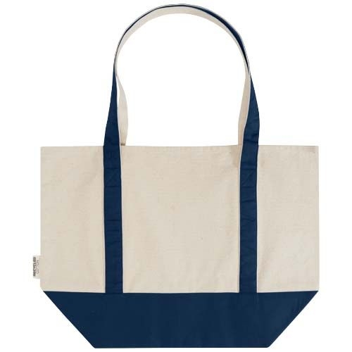 PF120749-2Sam 320 g_m² Tragetasche aus GRS recycelter Baumwolle_ navy_natur