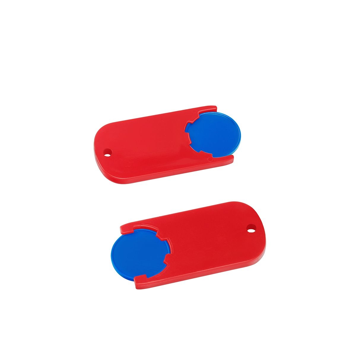 HE7439-3-1Chiphalter mit 1€-Chip _Alpha_ blau_ rot