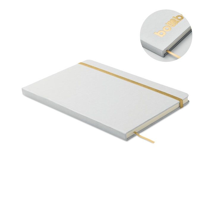 MO2578-98Route White DIN A5 Notizbuch fuer Gravur_ golden
