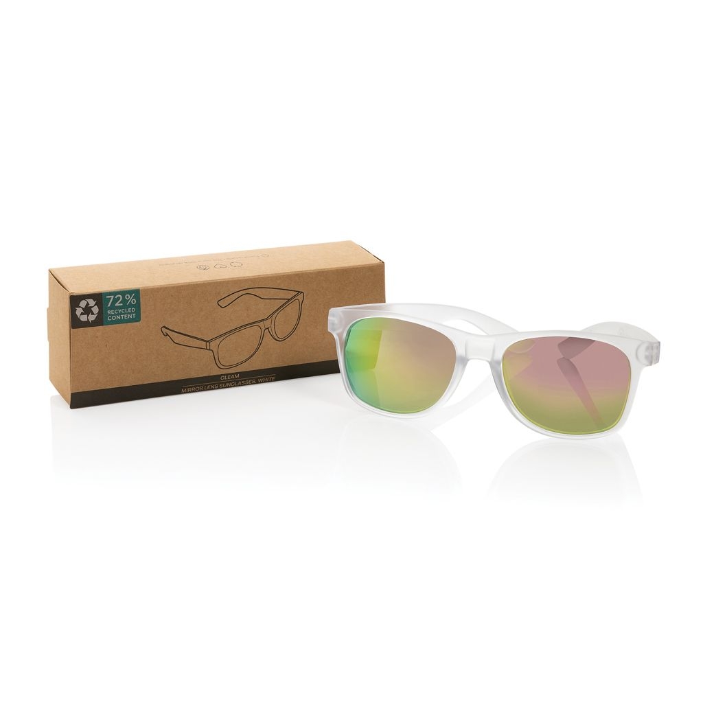 XDP453_87-03Gleam Sonnenbrille aus RCS rec. PC mit verspiegelten Glaesern_ weiss