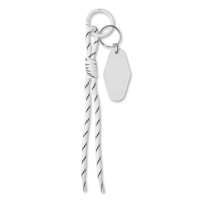 MO3167-06Keybraid Schluesselring mit Schnur_ weiss