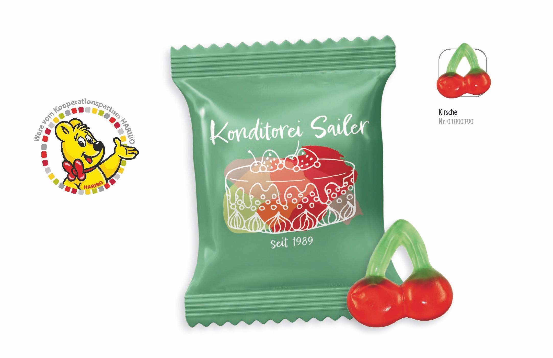 SW0190-2HARIBO Happy Cherry Werbetuete_HARIBO Happy Cherry_ transparente Folie