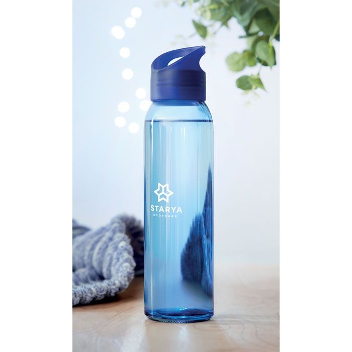 MO9746-37Praga Trinkflasche Glas 470 ml_ koenigsblau