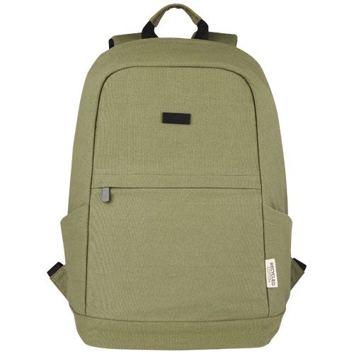PF120677-2Joey 15_6 Zoll Anti-Diebstahl Laptop Rucksack 18 L aus GRS-recyceltem Canvas_ olive
