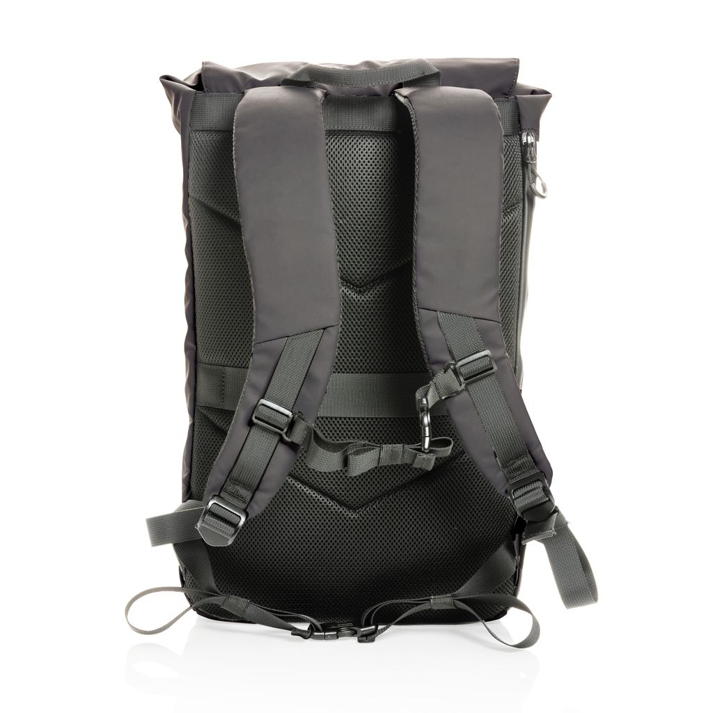 XDP762_90-2Impact AWARE™ RPET wasserabweisender 15.6_ Laptop-Rucksack_ anthrazit
